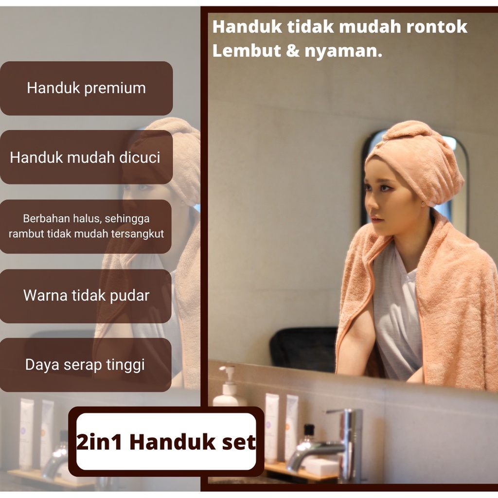 Handuk Kimono & Handuk Keramas Handuk Set 2in1