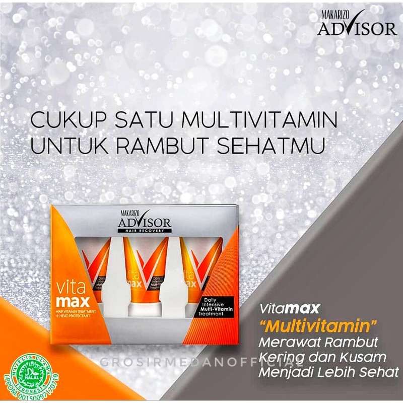 MAKARIZO ADVISOR VITAMAX - DEEPLY INTENSIVE HAIR MULTIVITAMIN TREATMENT - VITAMIN RAMBUT AGAR RAMBUT KEMBALI BERKILAU, LEMBUT, SEHAT DAN MUDAH DIATUR