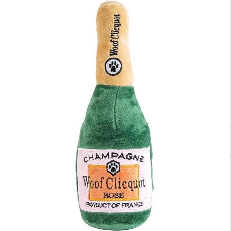 Premium woof clicquot Champagnedog squeaky toy