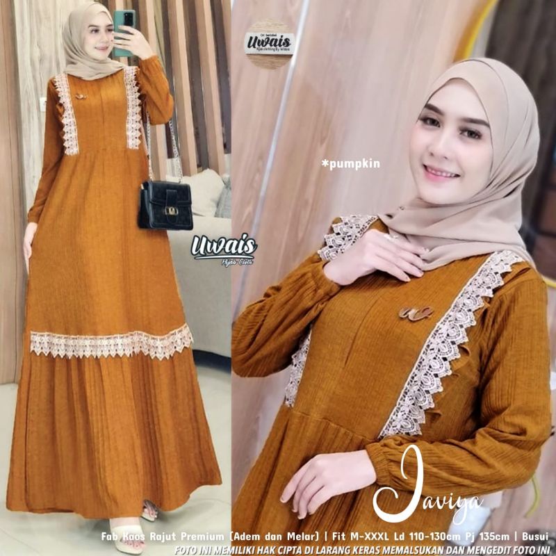 javiya gamis renda uwais label