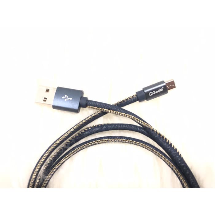 QGEEM Micro USB Kabel Data Cowboy Jeans Braided Fast Charger Cable