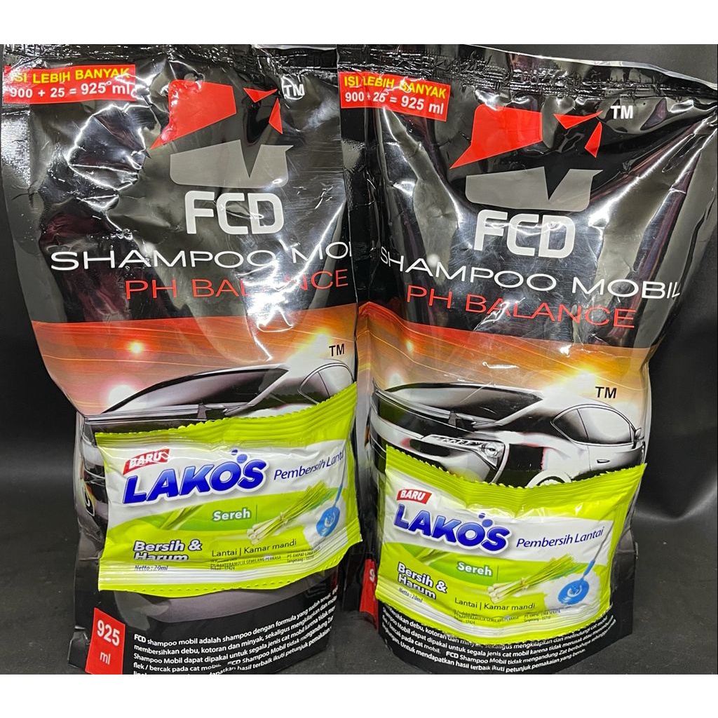 LAKO'S FCD SHAMPOO MOBIL 925ml + CARRERA SPON SABUT MOBIL &amp; SERBAGUNA