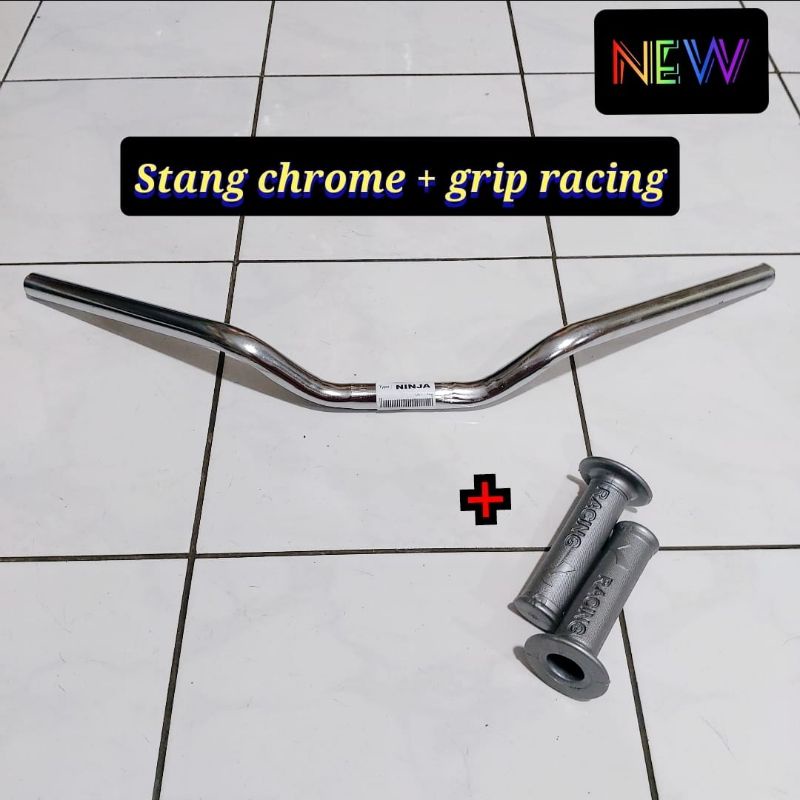 Stang Stir Ninja - Universal Semua Motor stang model ori tebal murah bonus dengan grip racing abu abu