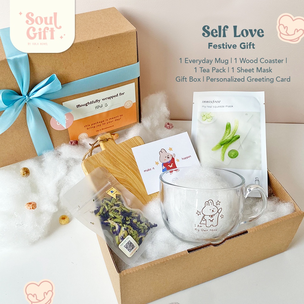 Self Love Gift Set | Birthday Package | Paket Hadiah Untuk Sahabat | Self Love Hampers | Kado Self Reward | Gift Set Aesthetic | Paket Hadiah Ucapan Selamat | Hampers Scented Candle | Reed Diffuser Premium | NEW Gift Package - Soul Gift by Suka Home |