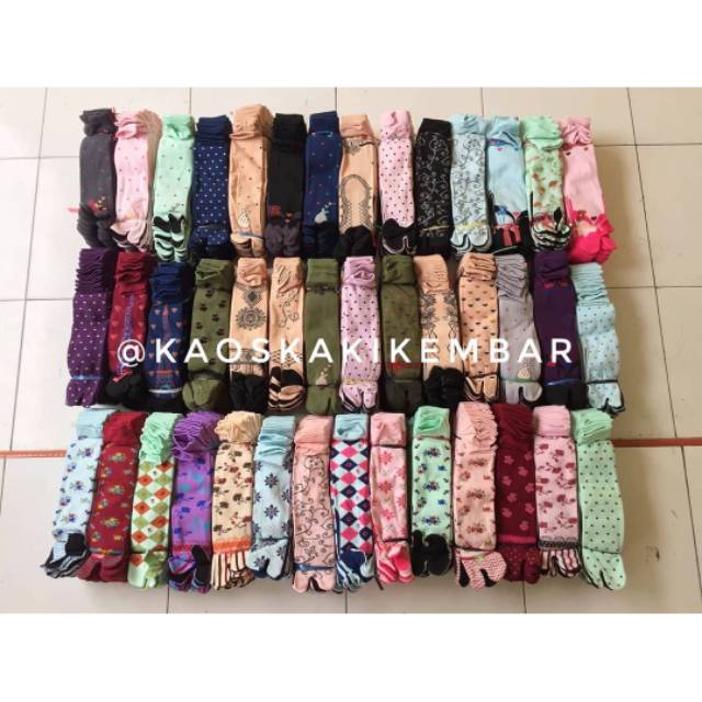 SATU PASANG Kaos Kaki Jempol Nylon Motif (Bebas Pilih Warna)