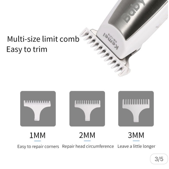 Kemei KM-1318 Baby Clipper Alat Mesin Cukur Rambut Cordless