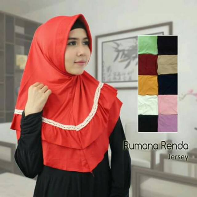 Hijab syari rampel tengah renda pet terlaris terbaru grosir ecer tanah abang kudus bandung