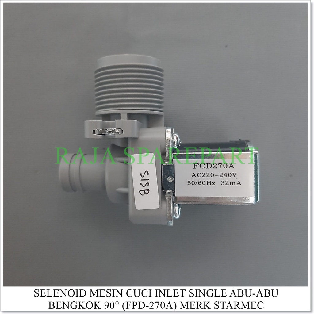 Selenoid / Water Inlet Mesin Cuci INLET SINGLE BENGKOK 90° (Merk STARMEC)