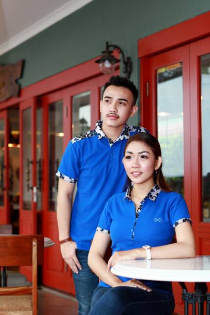 Loyal Kaos Polo Batik Biru Modern Pria M L XL XXL