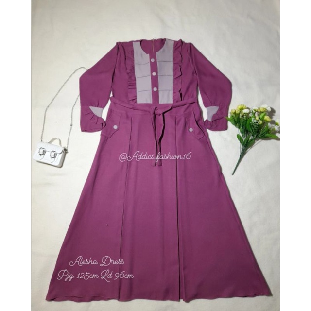 Gamis terbaru 2021 termurah / ALESHA DRESS / Gamis remaja kekinian korean style