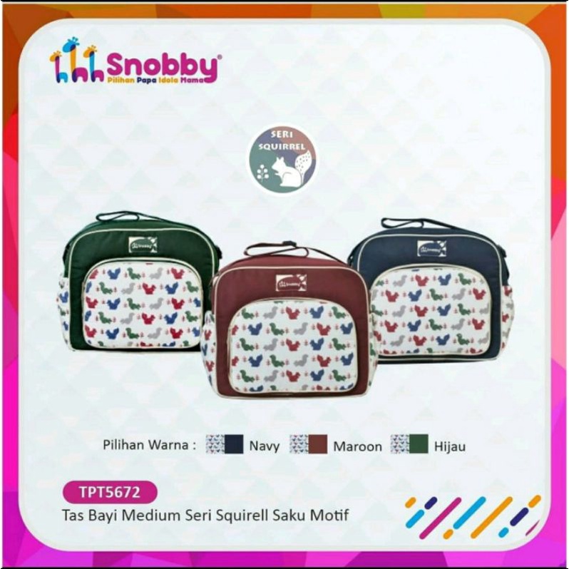 Snobby Tas Bayi Saku Bordir Print Twiza Series | TAS BAYI SERI SQUIREL | TAS BAYI KECIL TWIZA SERIES