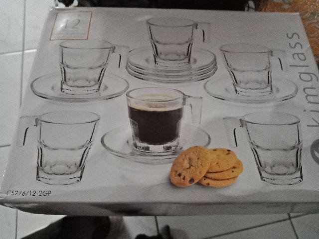 Gelas Espresso Set Dengan Piring Tatakan 80ml