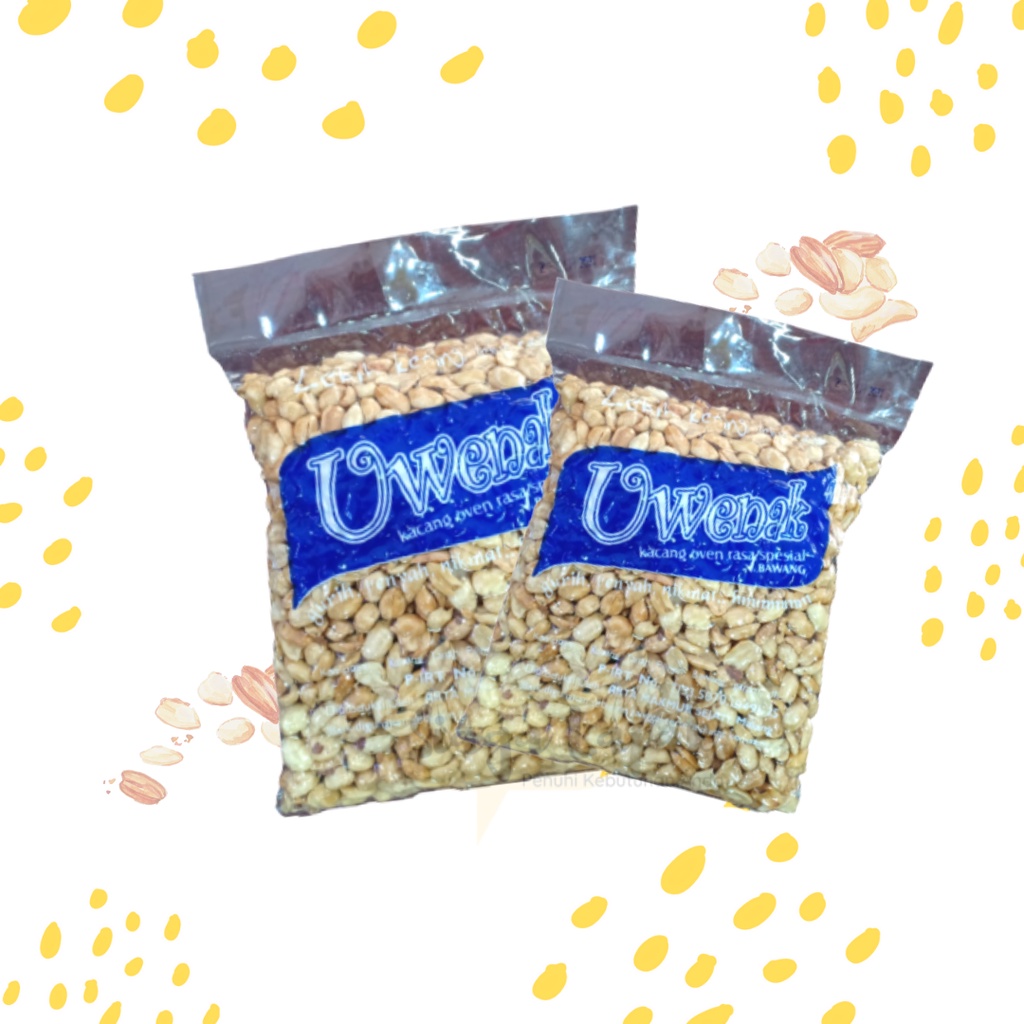 Kacang Oven Uwenak Jumbo - Kacang Open Rasa Bawang 375gr