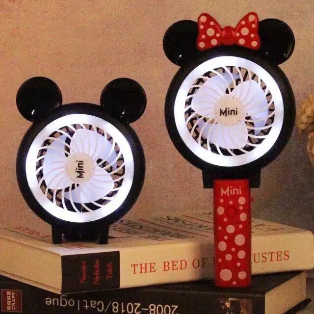 K1 Kipas Angin Mini / Genggam Lipat / Mickey Mini Mouse / Kipas Portable LED