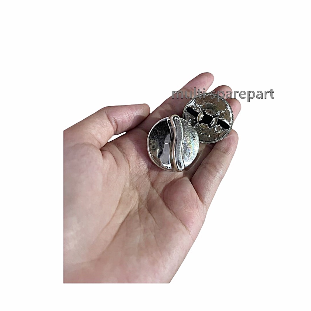 Knop Putaran Kipas Angin Kotak - Boxfan Silver Perak Diameter 3.2 cm