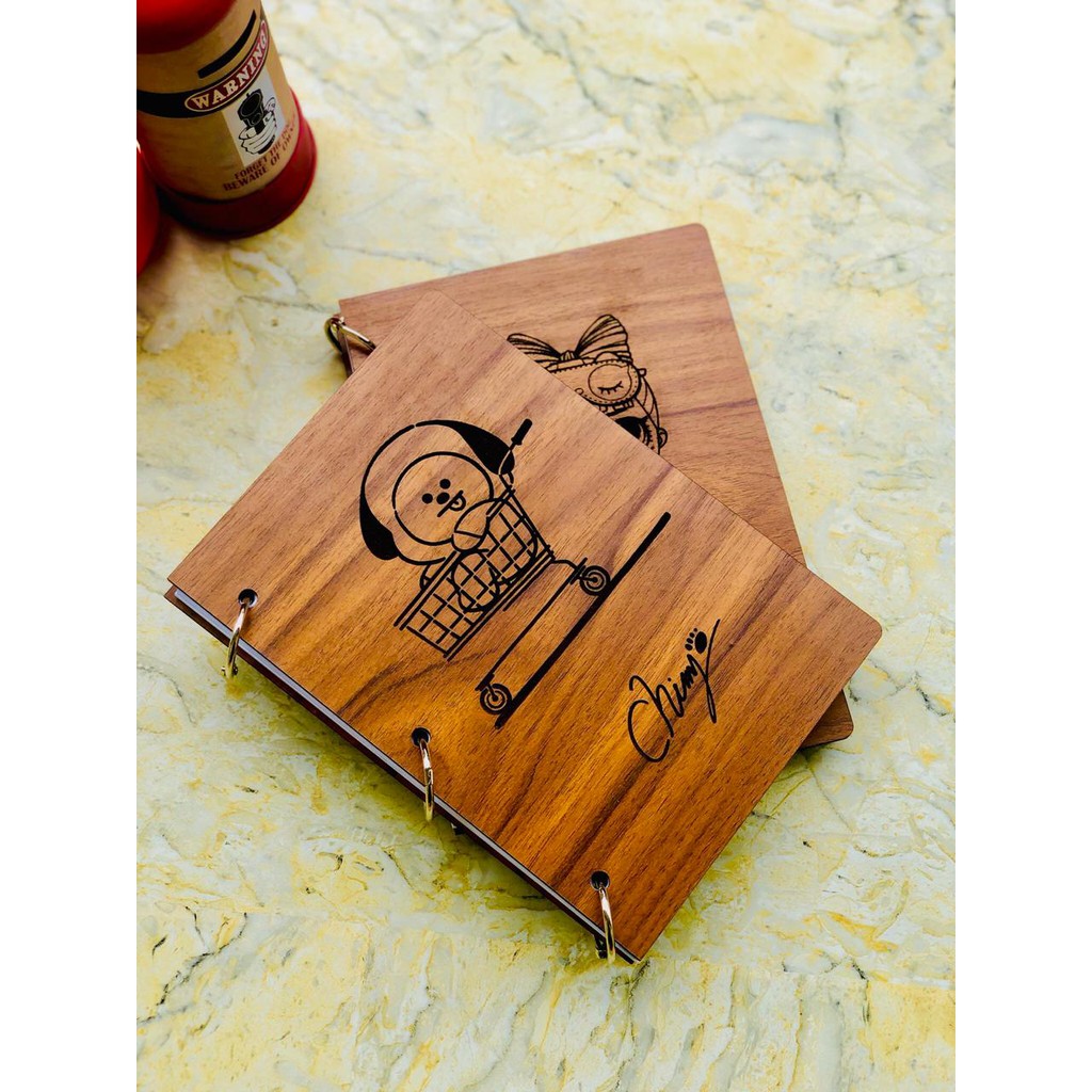 

VHD Custom Notesbook - Buku Catatan custom nama - Notebook kayu