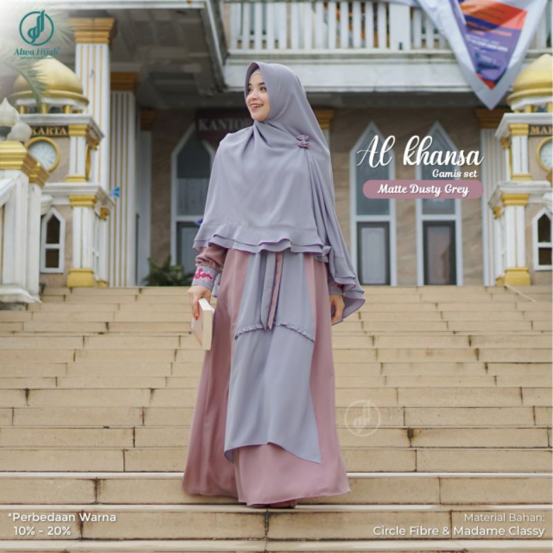 GAMIS SYAFIA &amp; AL KHANSA SET KHIMAR || ALWA HIJAB