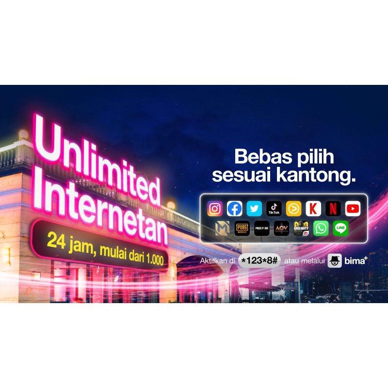 INJECT UNLIMITED HARIAN Kuota Paket Data Tri 3 Three