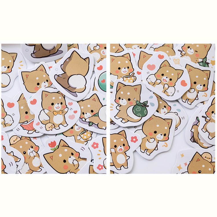 

Pochi Fluffy Tail Dog Flake Stickers Set [Creativ]
