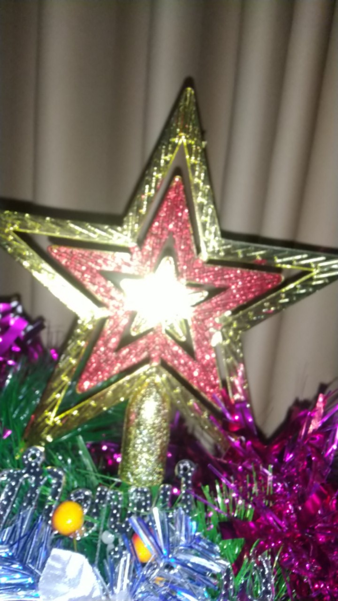 Unitedkits Hiasan Bintang Tancap Pohon Natal Emas Dekorasi Pohon Natal Tancap Pucuk Pohon Cod Batam