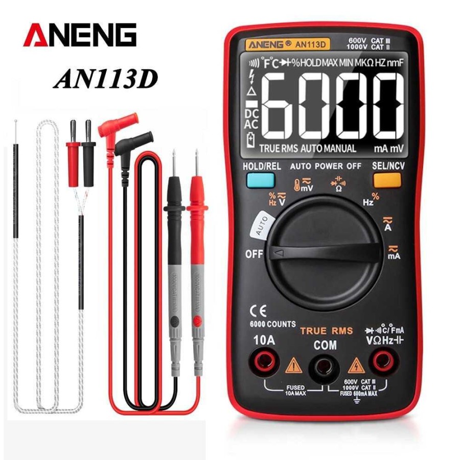 ANENG Digital Multimeter Voltage Tester - AN113D - Black