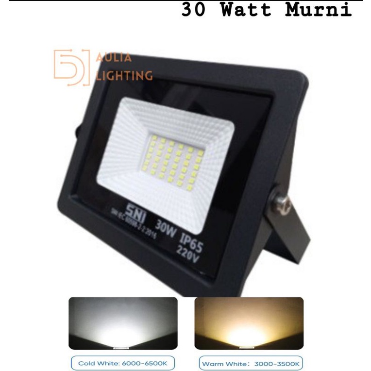 Lampu Sorot LED 30W Waterproof - Flood Light Outdoor 30 Watt Anti Air Panggung Taman Lapangan SNI Super terang Putih kuning RGB Warna Warni Higt Quality Emico