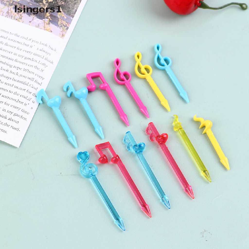 (lsingers1) 24pcs / set Garpu Buah / Kue / Dessert Mini Motif Kartun Untuk Anak