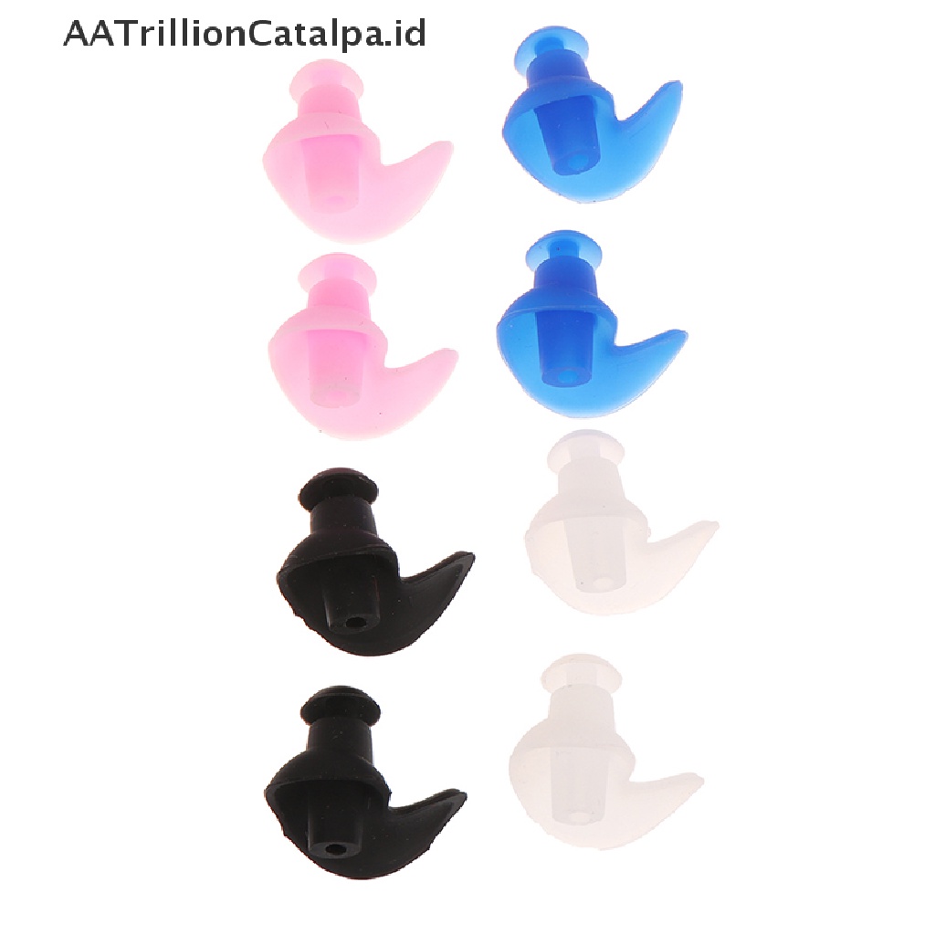 Aatrillioncatalpa 1 Pasang Earplug Penutup Telinga Bahan Silikon Lembut Anti Air