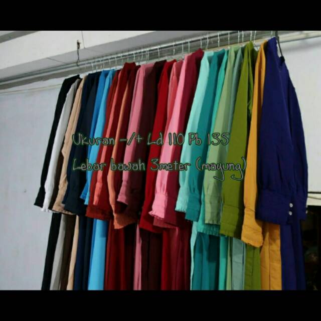 Gamis wolfis polos/gamis syari