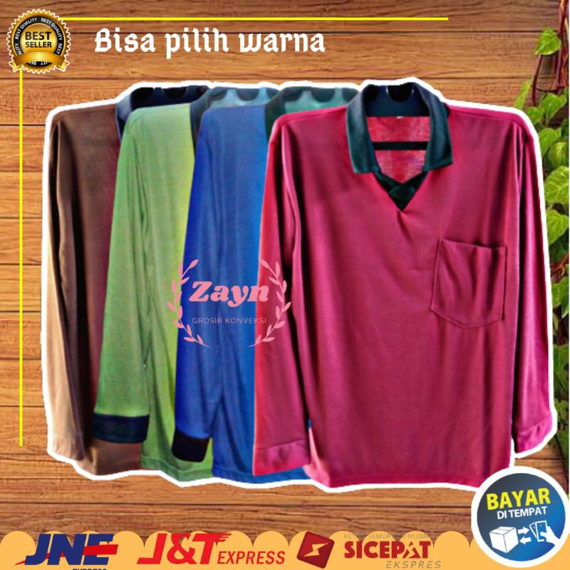 Baju kerja kaos Tani lengan panjang kerah kaos basahan sawah petani proyek lapangan murah sawah