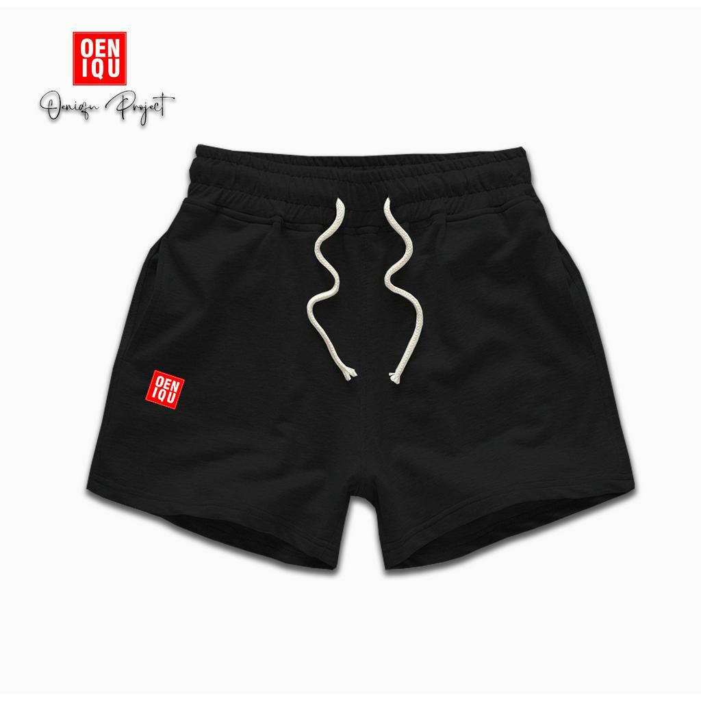 Shortpants Pria celana pendek santai warna Hitam