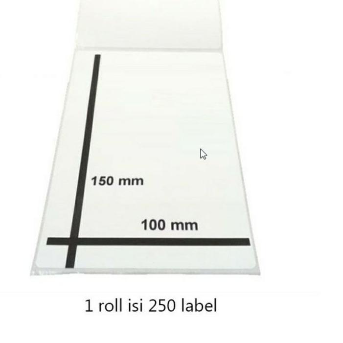 

6.6 Terlaris KERTAS THERMAL LABEL BARCODE / STICKER THERMAL PER ROLL 100 X 150 MM ISI 250 PCS - HOKEE !!