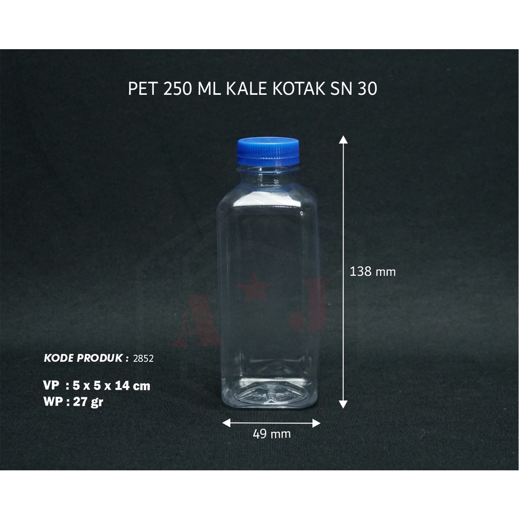Botol 250 ml Kale Kotak  /  Kale Kotak/ Botol kick 250 ml/Empty Bottles/Yk