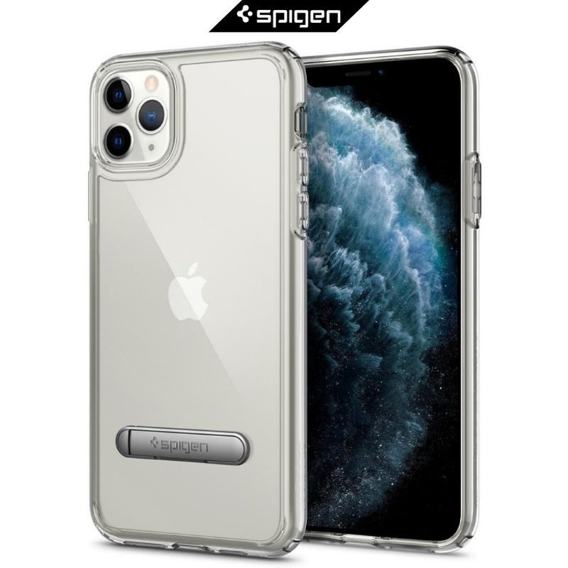 spigen case iphone 11   pro   max ultra hybrid s stand kickstand clear armor anti crack casing
