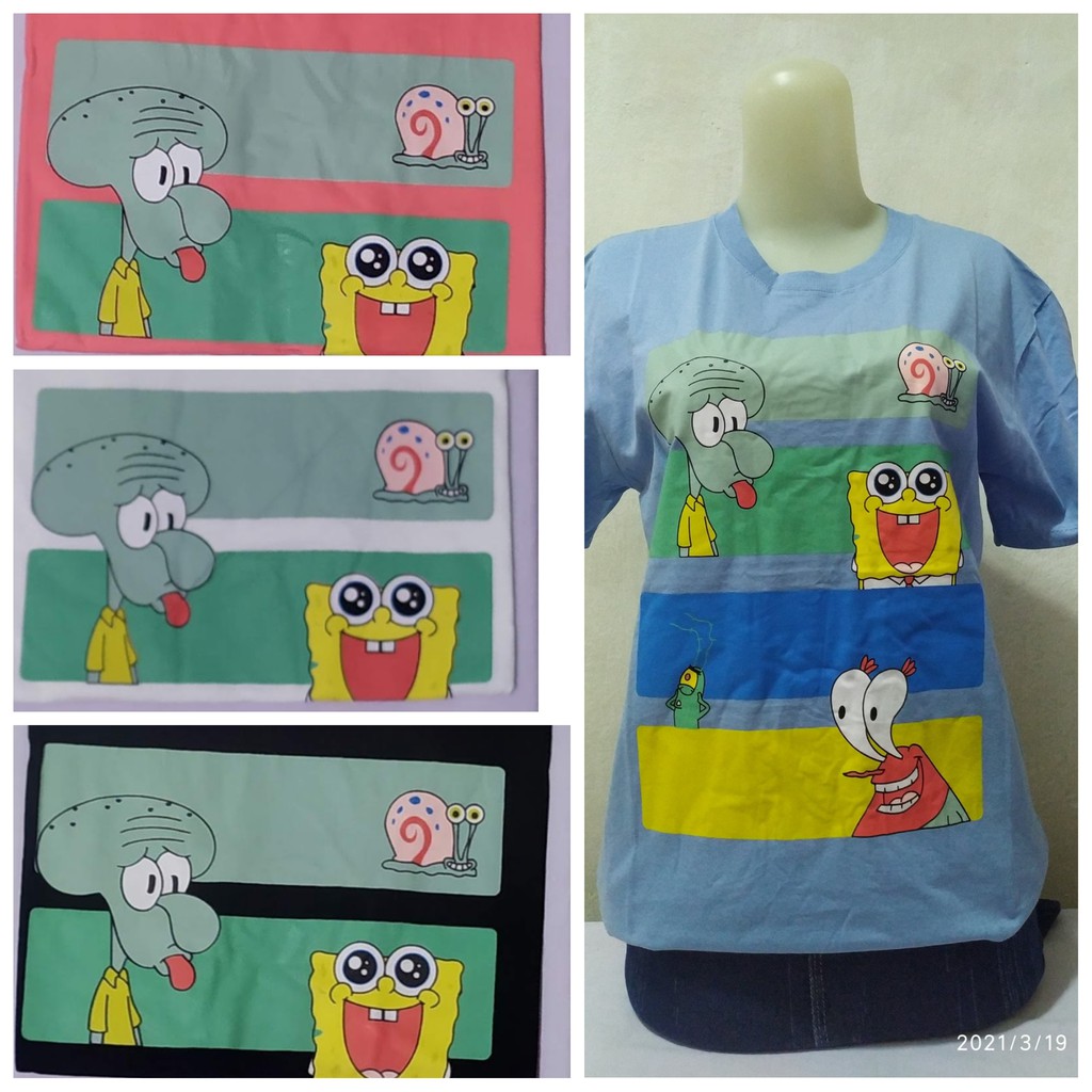 kaos wanita Spongebob t-shirt perempuan tumbler tee tshirt sponge Bob xl
