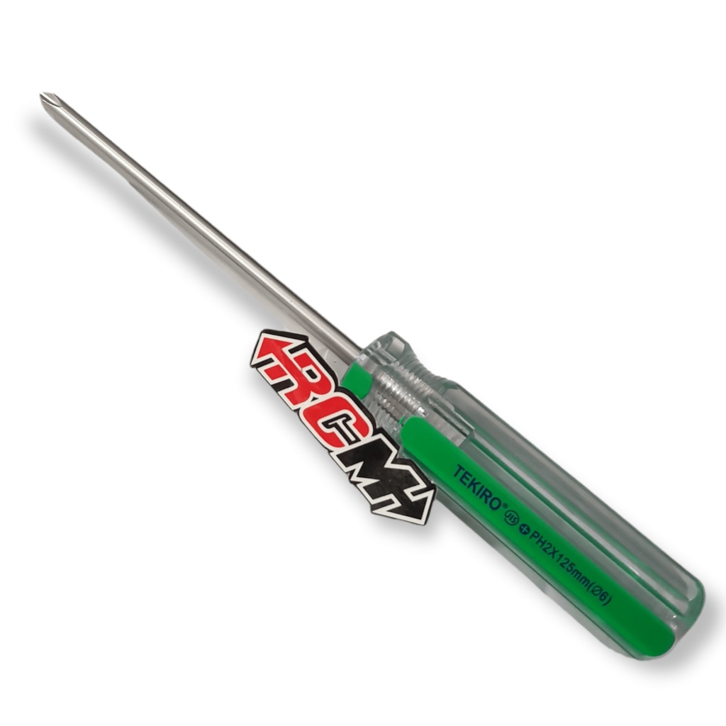 SCREWDRIVER SCREW DRIVER IN LINE GARIS COLOR GREEN HIJAU DREI OBENG GAGANG KRISTAL CRISTAL CRYSTAL PLUS KEMBANG ( + ) PH2 X 100 125 150 200 (6) ORI ORIGINAL TEKIRO ASLI