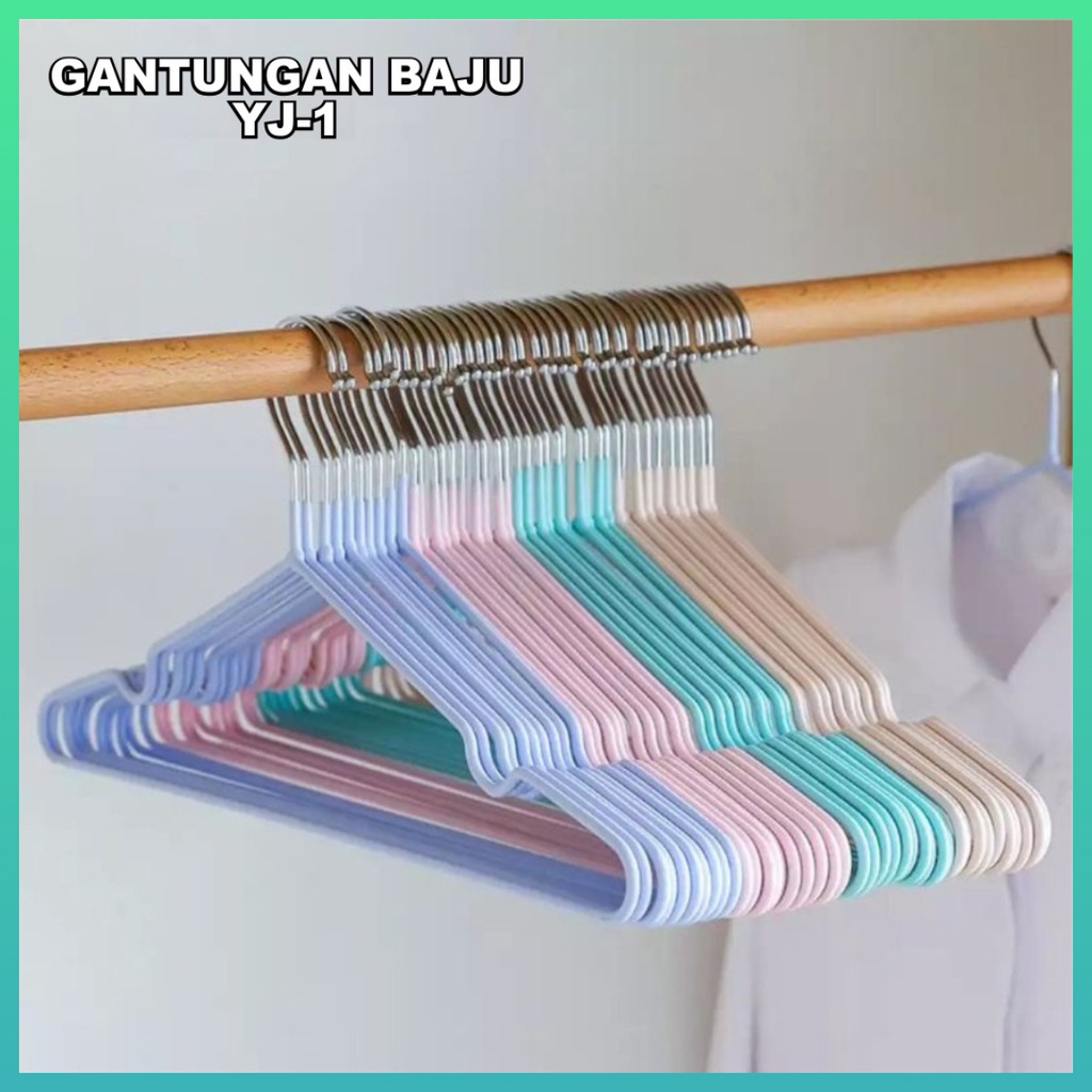 Hanger Baju Kawat Gantungan Baju Besi Set Warna Hanger Kawat Tebal Kuat YJ