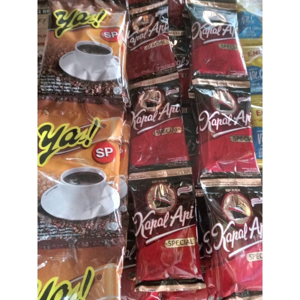 

Kopi bubuk Ya SP 60gram dan KAPAL API 30gram, 65gram