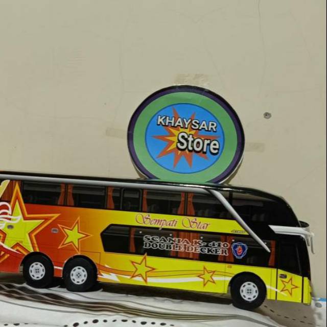 miniatur Bus bis /mainan bus bis Sempati Star Double Decker SCANIA