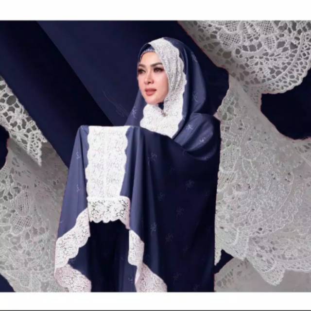 Mukena Syahrini Sutra Velvet Full Renda Best Seller