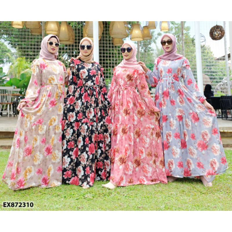 Gamis extu 872310/gamis flower/gamis extu/gamis selebgram