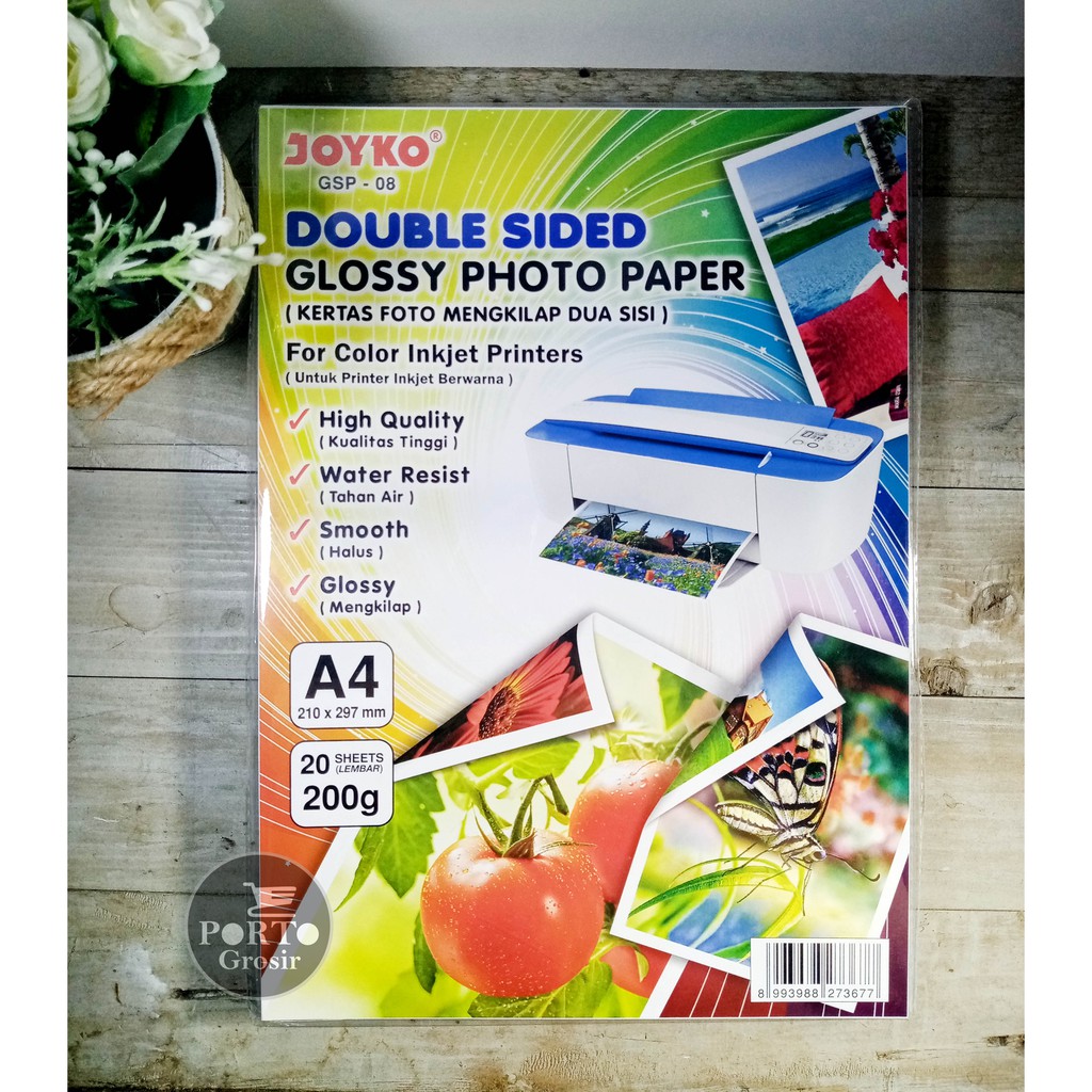 

Joyko Double Sided Glossy Photo Paper GSP-08 A4 200gsm Kertas Foto Glosi 2 Sisi 20 Lembar GSP08