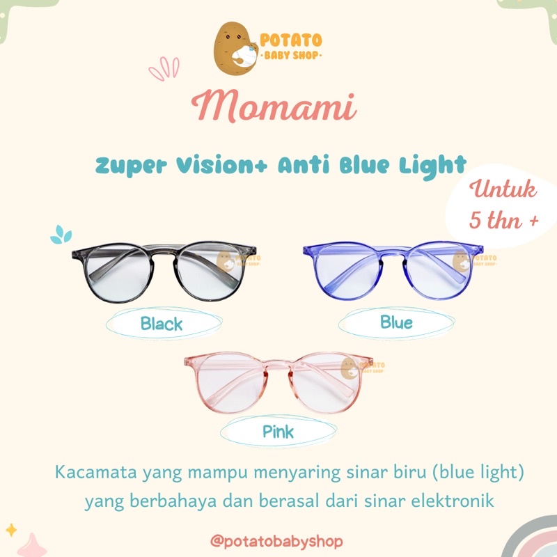 Momami Zuper Vision Anti-Blue Light / Kacamata Anak Anti Radiasi