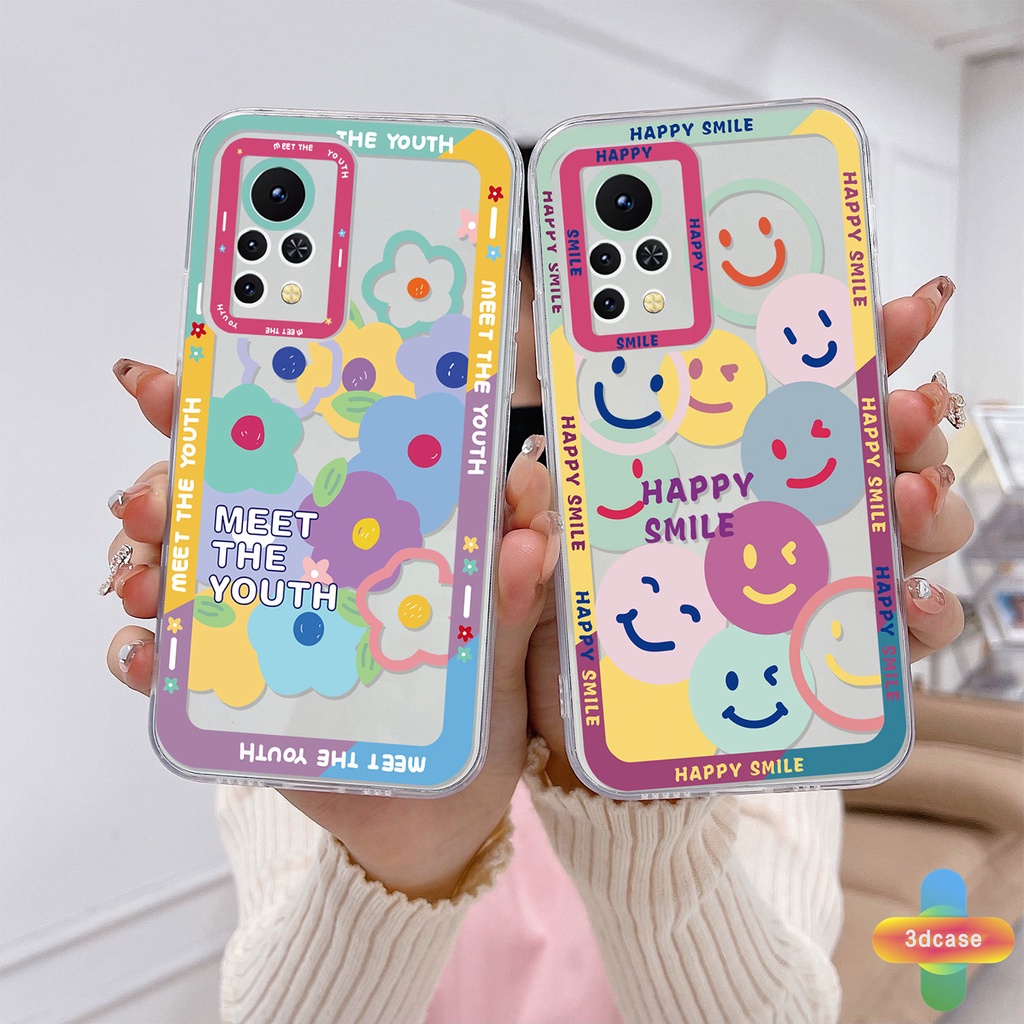 Casing Soft Case Infinix Hot 10 11 Play 10 10t 10s NFC 10i 9 Pro 10 Lite 11 Plus Hot 9 Play 11 11S NFC Infinix Smart 6 5 4 4C 5 Pro Tencno Spark 5 PRO A15 A16 A9 A5 A7 A5S Y12 Y20 Y15S Y21S A12 Cute Happy Smiley TPU Shockproof Angel Eyes Protector Cover