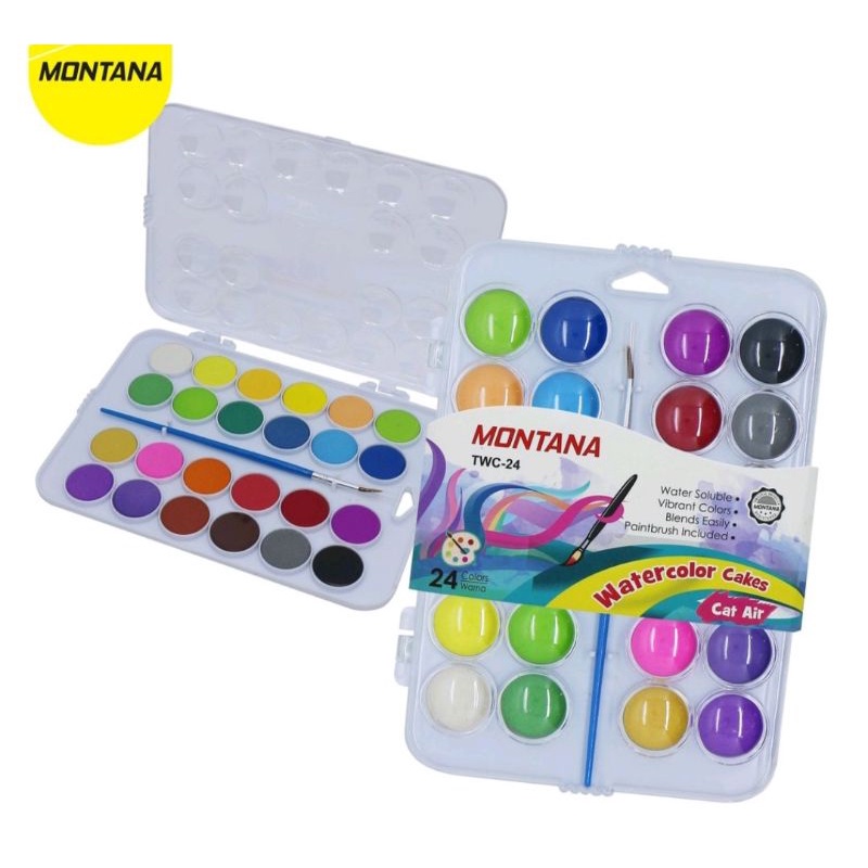 

water color cakes montana 12 warna - 24 warna
