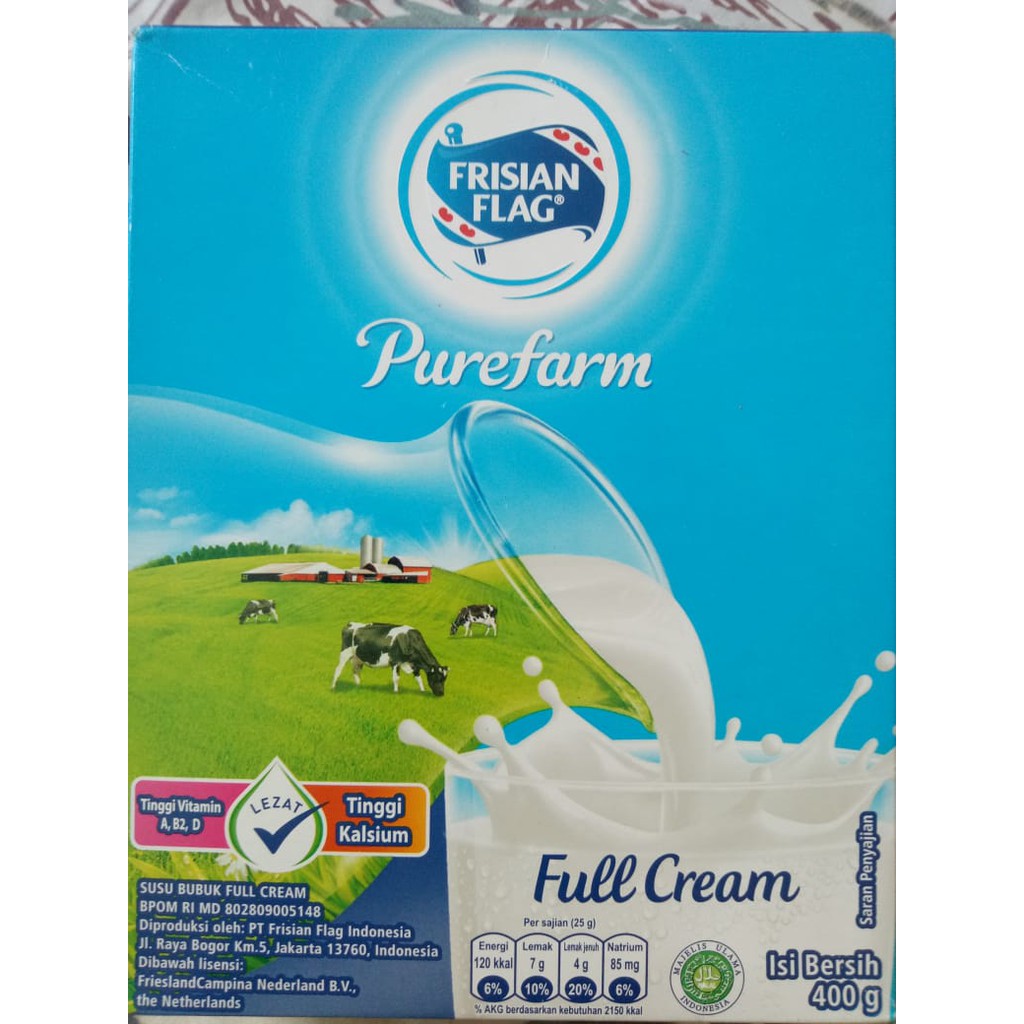 

Frisian Flag Susu Bendera Susu Bubuk purefarm full cream 400 800 gr