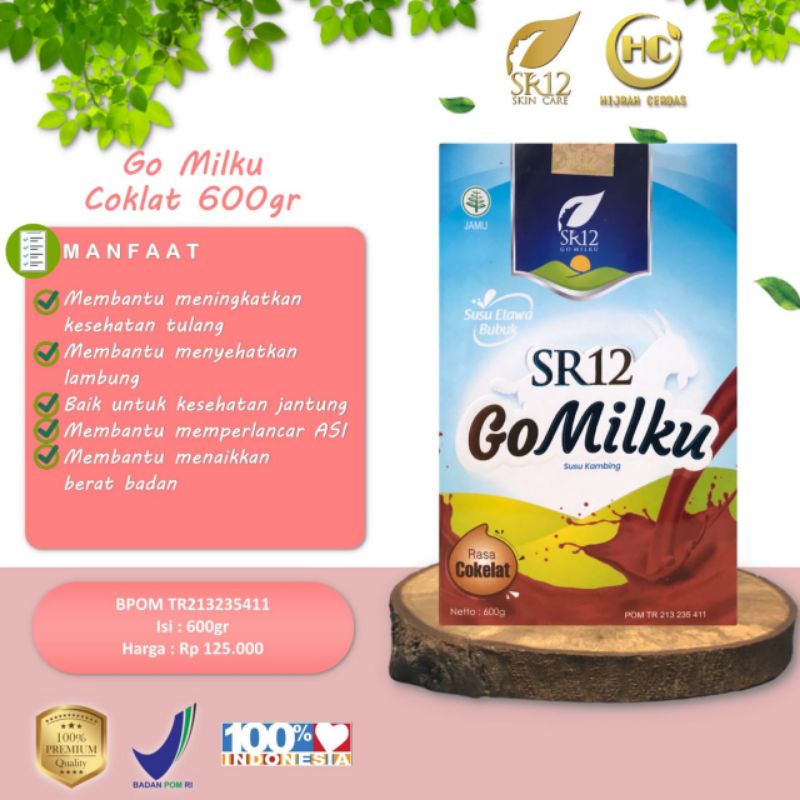 

GO MILKU SR12 COKELAT | SUSU KAMBING ETAWA BUBUK | HALAL MUI BPOM