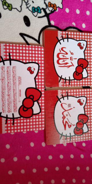 Walldecor Kaligrafi Hello Kitty Red  / Sepasang Ukuran 20x20cm