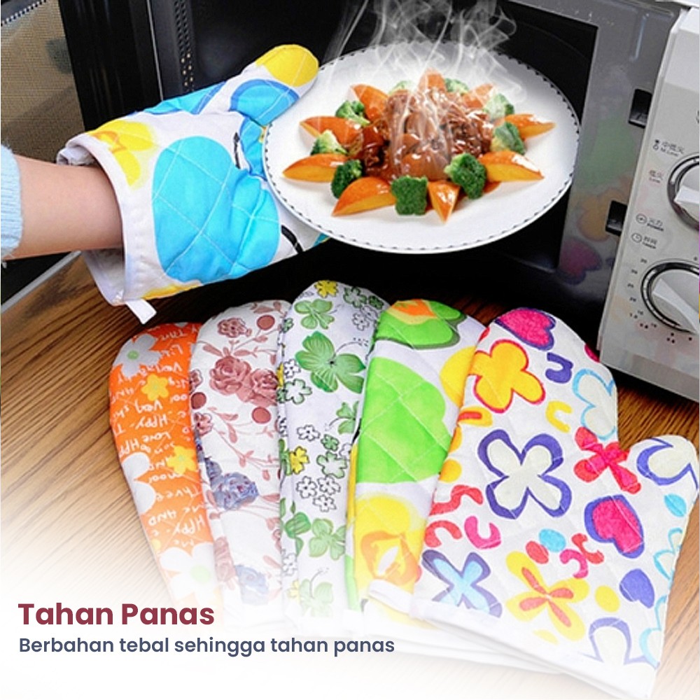 Sarung Tangan Oven Motif Anti Panas Kitchen Set Gloves