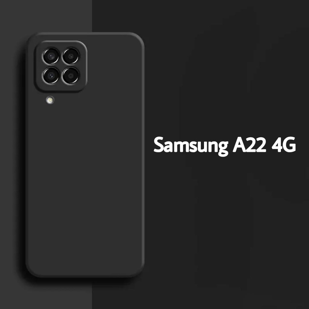 Case SAMSUNG A22 4G Soft Case Liquid Macaron Pro Camera Hitam